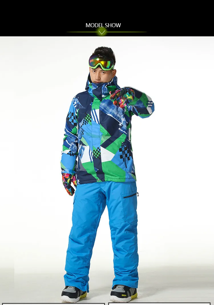 GSOU снег мужской лыжный костюм Открытый одноплатный двойной доска теплый от ветра Водонепроницаемый дышащая Лыжная куртка Костюмы