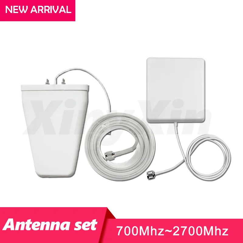

GSM CDMA 3G WCDMA 4G LTE Antenna Set For Signal Booster 10dBi Log Periodic Antenna + 9dBi Panel Antenna +13 Meters Coaxial Cable