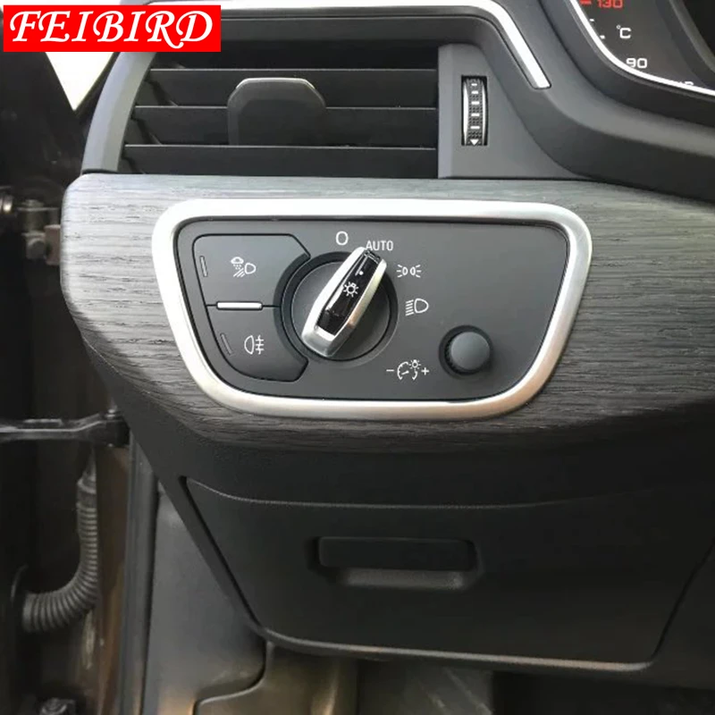 

Accessories For Audi A4 B9 Sedan Avant Allroad Quattro 2016 - 2019 Front Head Lights Lamp Switch Button Molding Cover Kit Trim