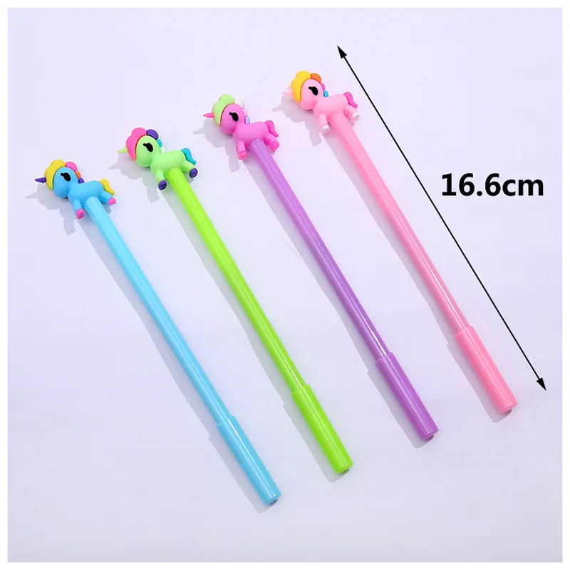 Wholesale 40pcs Kawaii Gel Pens Cute Cartoon Horse Pens for School Items Stationary Supplies Animal Pen Promotional Kids Gift