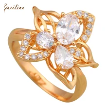 Novo 2019 Criou Anéis Para As Mulheres Zircão Branco Moda Jóias Tamanho do Anel de Ouro 6 7 8 9 10 R573(China)