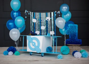 

LIFE MAGIC BOX Baby Photography Backdrops Blue Boy First Birthday backgrounds Parties Decoration
