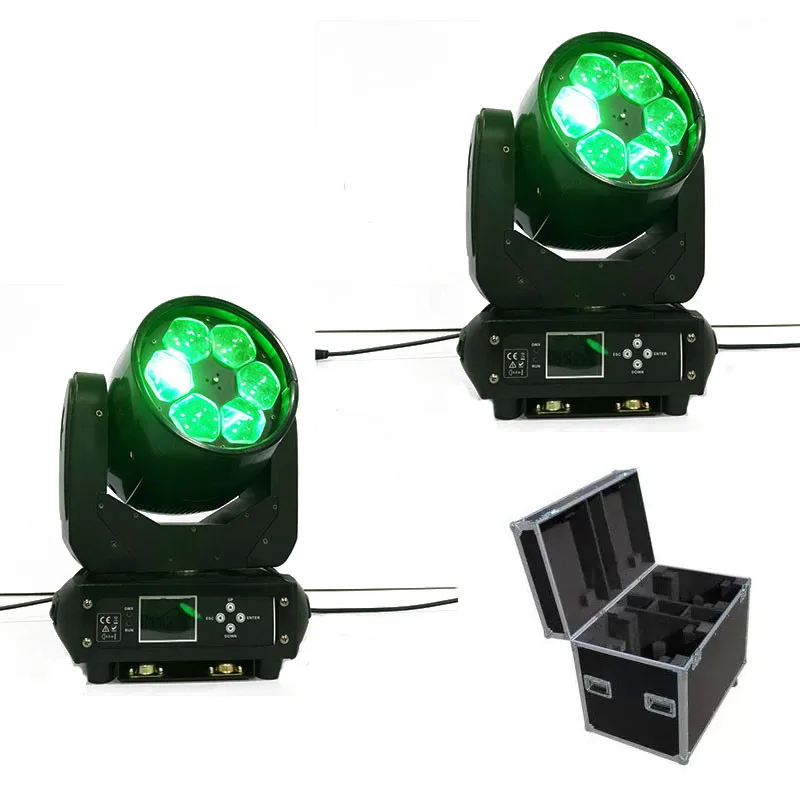 

2pcs/lot Flight case Packed 6x40W Osram RGBW Led Mini Moving Head B Eye Light DMX10/17 Channels Zoom Function CE ROHS