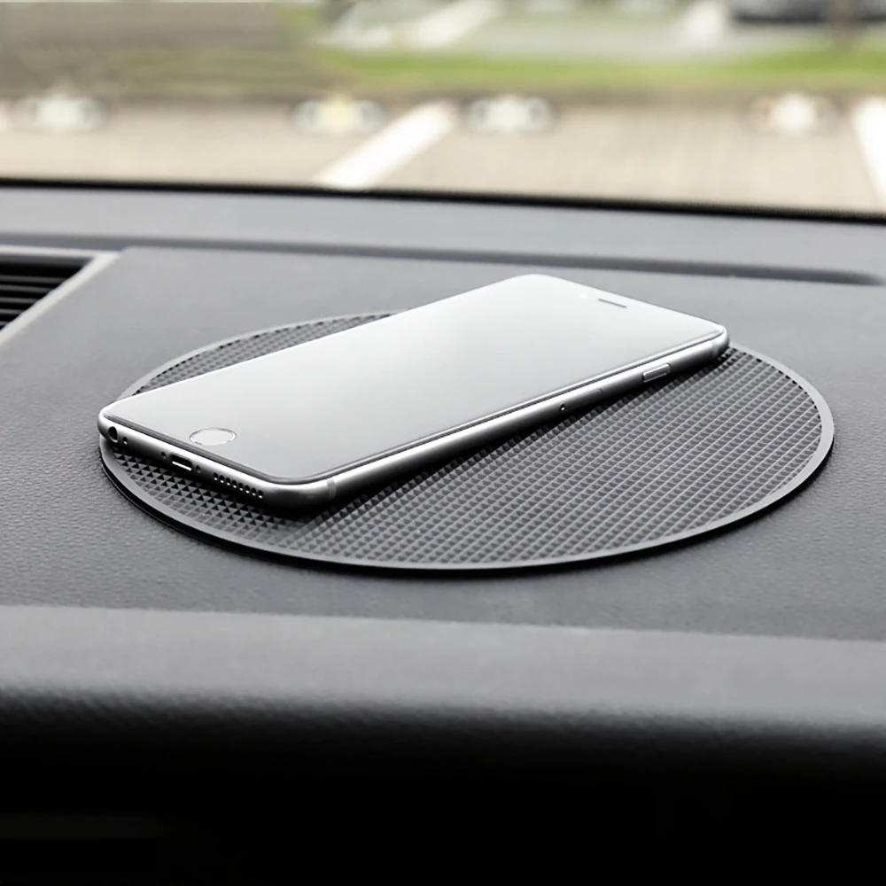 

Car Ornament PVC Round Grid Decoration Dashboard Sticky Pad Automobile Interior Anti-Slip Mat Holder For Phone GPS Key Auto Doll