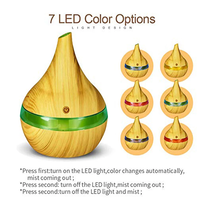  DEKAXI 300ml USB wood Ultrasonic air humidifier Electric Aroma air diffuser Essential oil Aromather