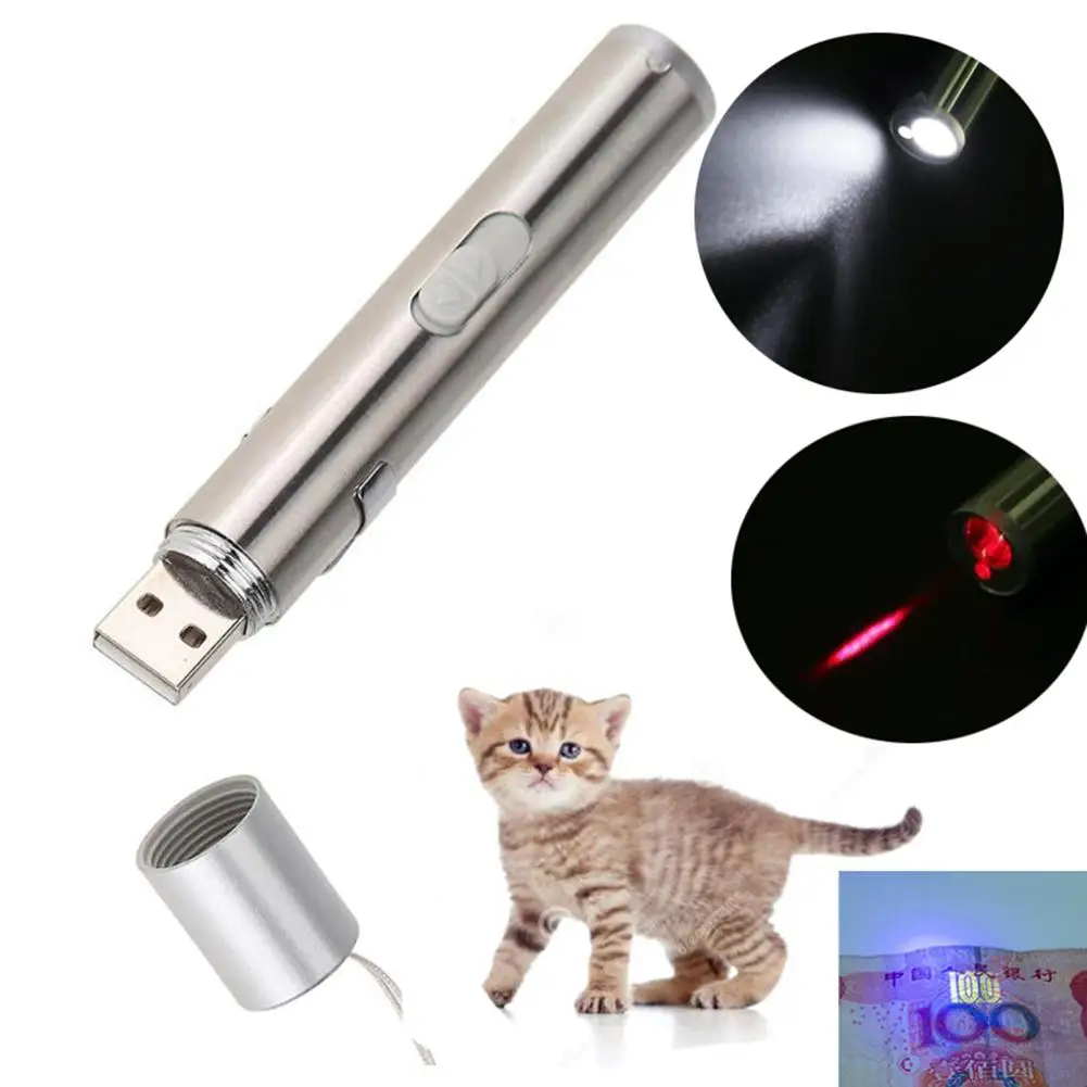 

3 in 1 Mini USB LED Bright Flashlight Infrared Laser UV Money Detect Torch Lamp