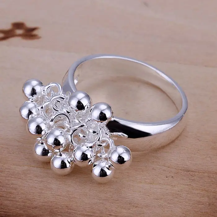 

925 jewelry silver plated Ring Fine Fashion Grape Silver Jewelry Ring Women&Men Gift Finger Rings SMTR016