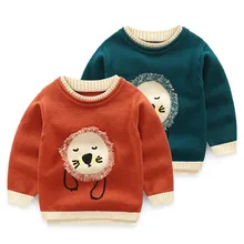 Свитер с круглым вырезом для мальчиков, милый детский свитер с рисунком