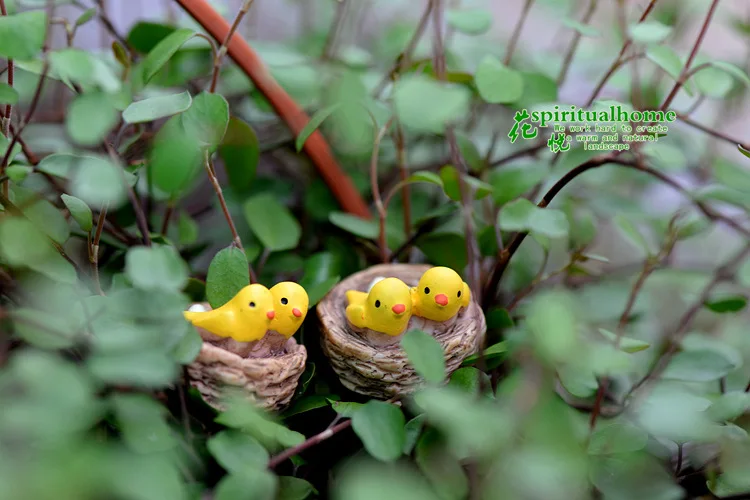 Garden Ornament Moss Micro Landscape Figurines & Miniatures Birds Yellow P7 L1Y9 