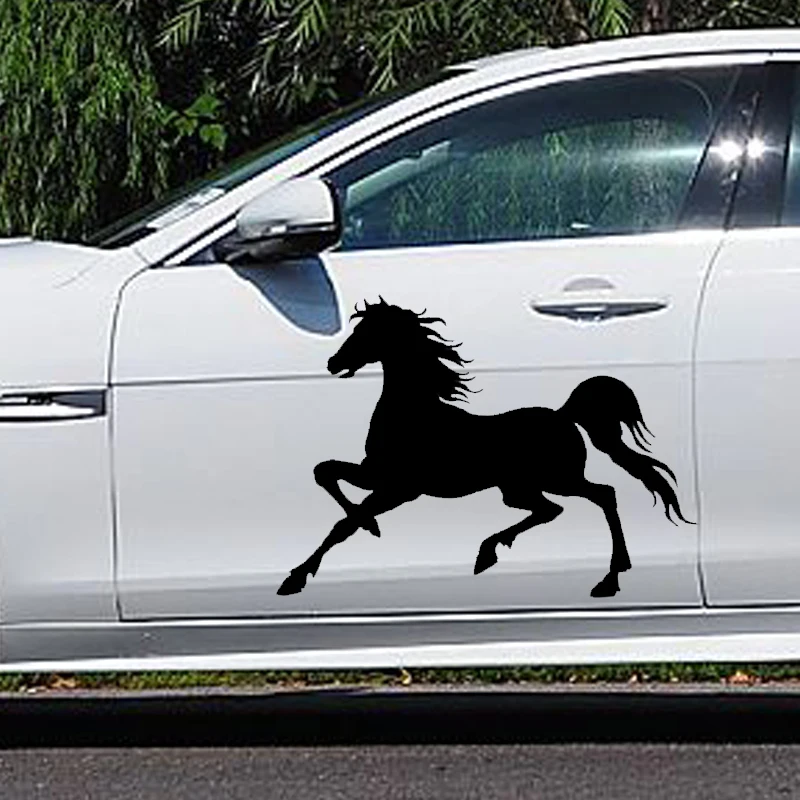 2 X Robust Handsome Horses on The Grasslands of Hard Work Ahead Run Car Sticker for