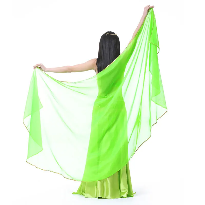 

Chiffon Belly Dance Scarf Shawls For Women Half Circle Belly Dance Veil Professional Shows Accessories Prop