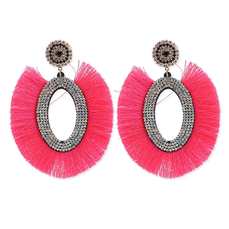 Boho Fashion Dangle Tassel Earrings For Women Geometric Fringed Multicolored Drop Earrings Wedding Party Girl Gifts (11)