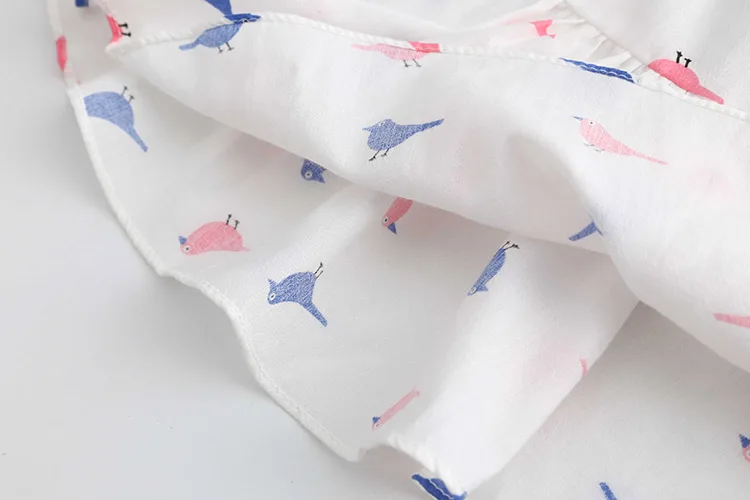 2018 Hot Summer 2 3 4 6 8 9 10Years Thin Sweet Cute Cartoon Animal Print Blouse Baby Kids Girls Short Lantern Sleeve Dress Shirt (24)
