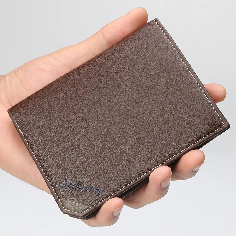 

DIKEDAKU Baellerry Korean Casual Mens Wallet Multifunctional Soft Leather Purse Short Wallet Business Vertical Wallet