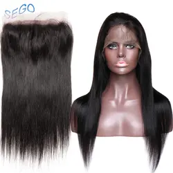 360 кружевное лобовое Закрытие 10-18 дюймов бразильские прямые волосы 360 лобовое Закрытие с волосами младенца не Реми 100% человеческих волос