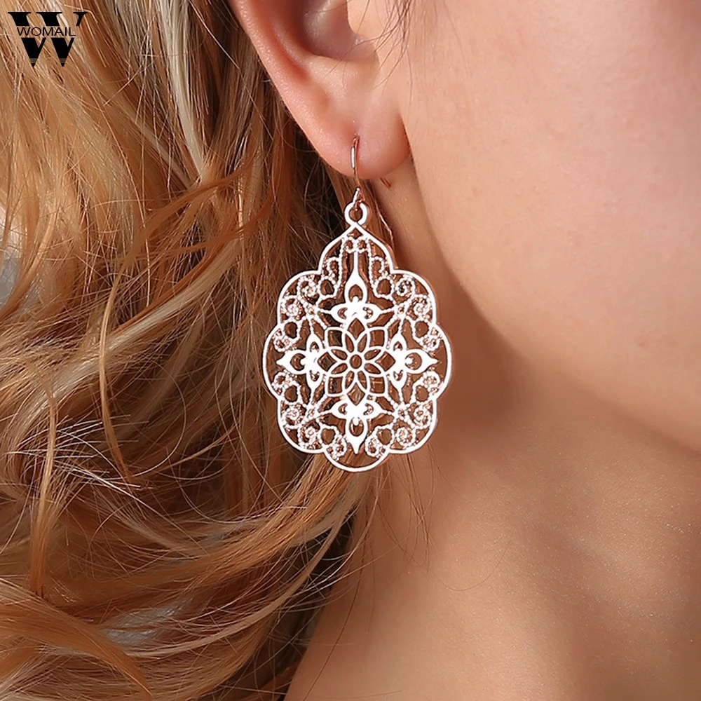 

Leaves Drop Earrings Women Boho Earrings Jewelry Luxury Boho Bohemian Ethnic Drop Leaf Dangle Earrings Hollow Out Earrings
