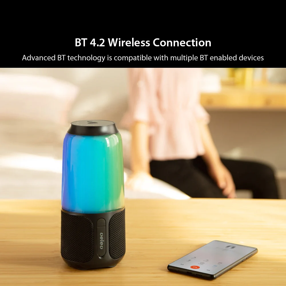 Xiaomi Mijia Velev V03 беспроводной Bluetooth динамик RGB настольная лампа динамик IPX6 Водонепроницаемый умный светодиодный светильник музыкальный плеер аудио