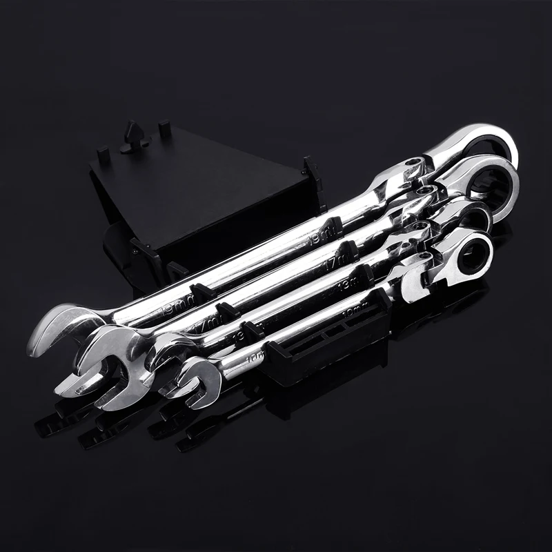 

4 Pieces / Set 10MM-17MM Ratchet Wrench Combination Wrench Set Key Ring Gear Wrench Belt Wrench Key Motorcycle tool Set Tool Key