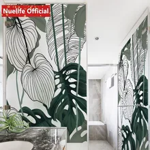 Пользовательский размер лесной лист узор Электростатическая пленка «замороженное стекло» гостиная спальня ванная комната ресторан балкон оконная пленка