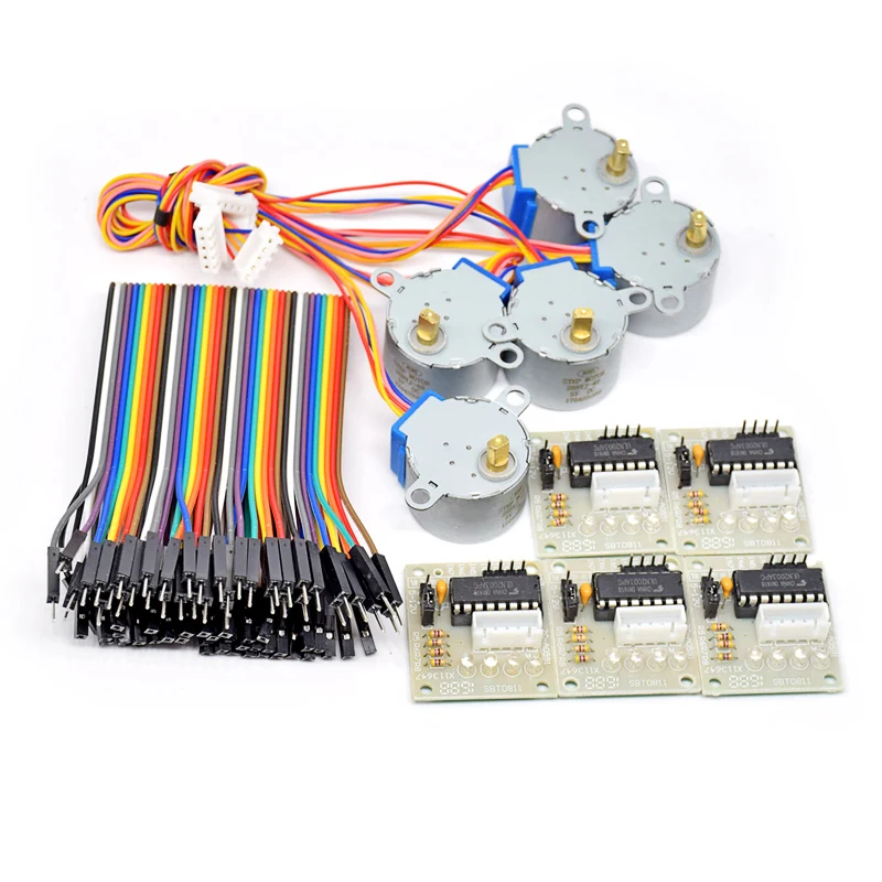 10 шт./лот 28BYJ 48 5V 4 фазный шаговый двигатель + плата драйвера ULN2003 для Arduino 5 x 5x