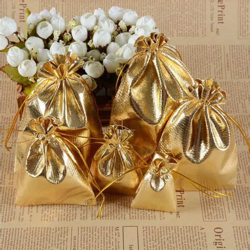 gold organza bolsas