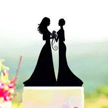 Заказ Свадебного Торта Топпер невесты и невесты торт Топпер персонализированные торт Топпер гей Свадебный. же секс свадебный торт Топпер