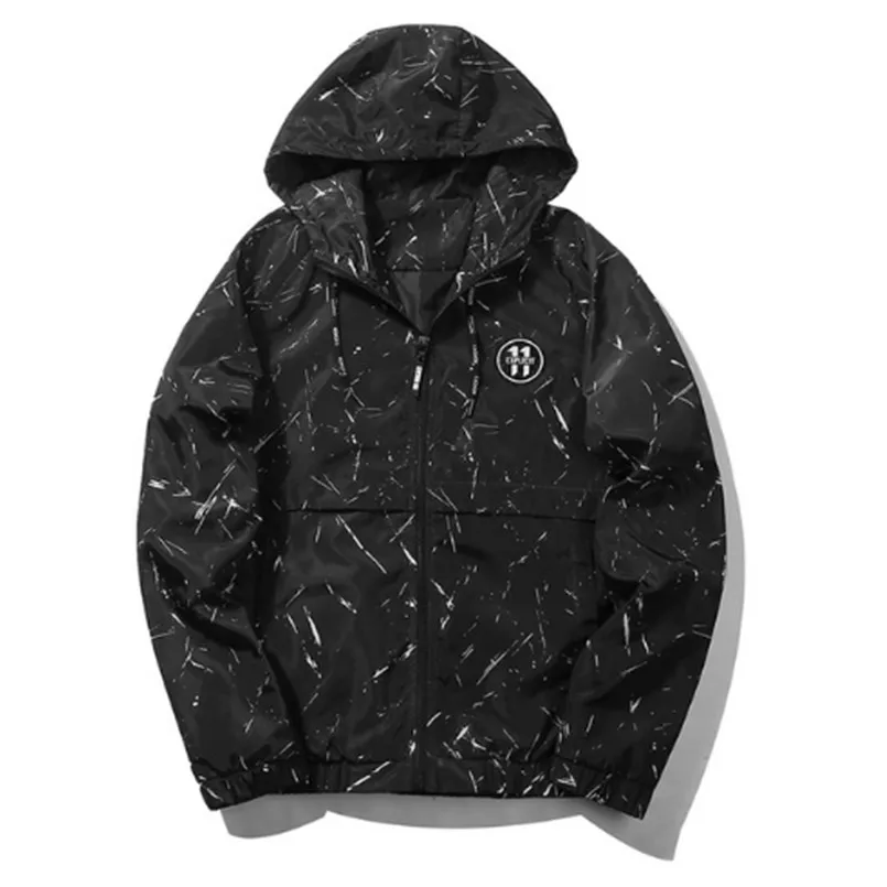 

2018 New Spring Summer Mens Fashion Outerwear Windbreaker Men' S Thin Jackets Hooded Casual Sporting Coat Big Size M-XXXL Brand