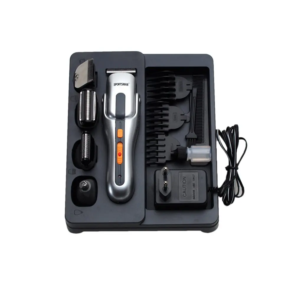

SPORTSMAN Multifunction Shavers Hair Beard Epilator kit Nose&Ear Trimmer Hair Shaver Scissors Straight Razor Rechargeable