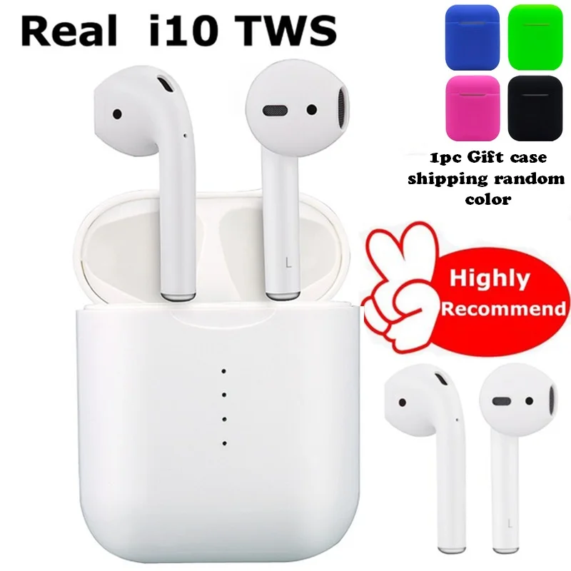 

i10 TWS Bluetooth 5.0 Earbuds Wireless Earphones Support Touch Control Wireless Charging Binaural Calling Dropshipping pk i13