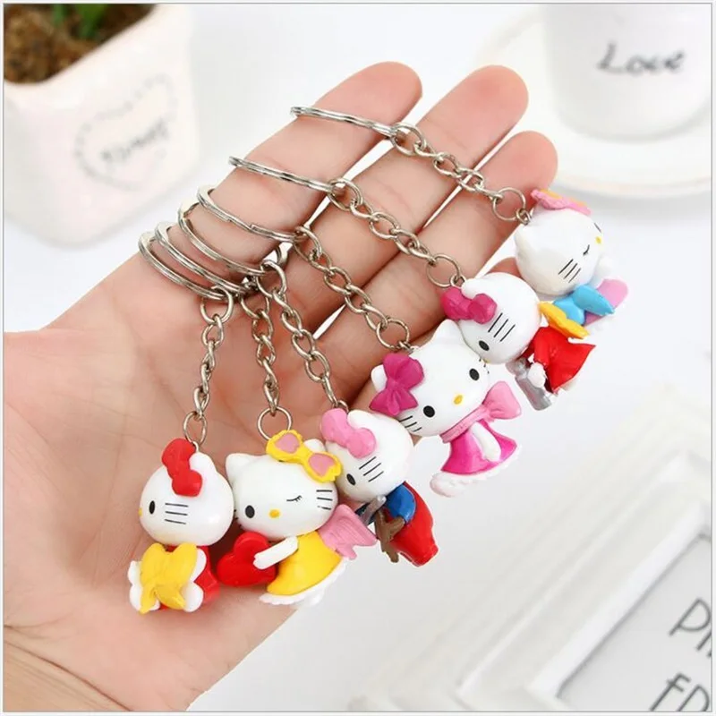 

6Pcs/Set 3.5cm cartoon character Anime Cute Mini cats dolls Action Figure Toys small pendant key chains kids toys