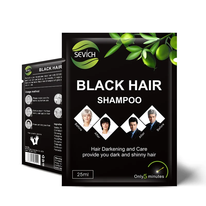 5 шт. мгновенный шампунь для темных волос черная краска для волос Цветной затемнение H7JP