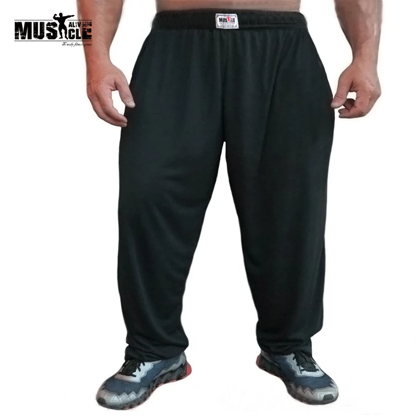 Muscle Alive Mens Gym Baggy Pants for Bodybuilding Fitness Sports Trousers  and