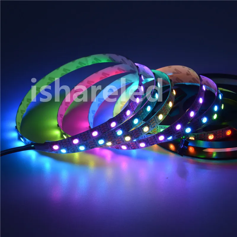 1/5 m DC5V SK6812 WS2812B 60 Светодиодный s/m черный 60 Светодиодный s/m Белый SMD 5050 RGB Мечта прибор приемно-Цвет пикселей Светодиодные ленты света IP20