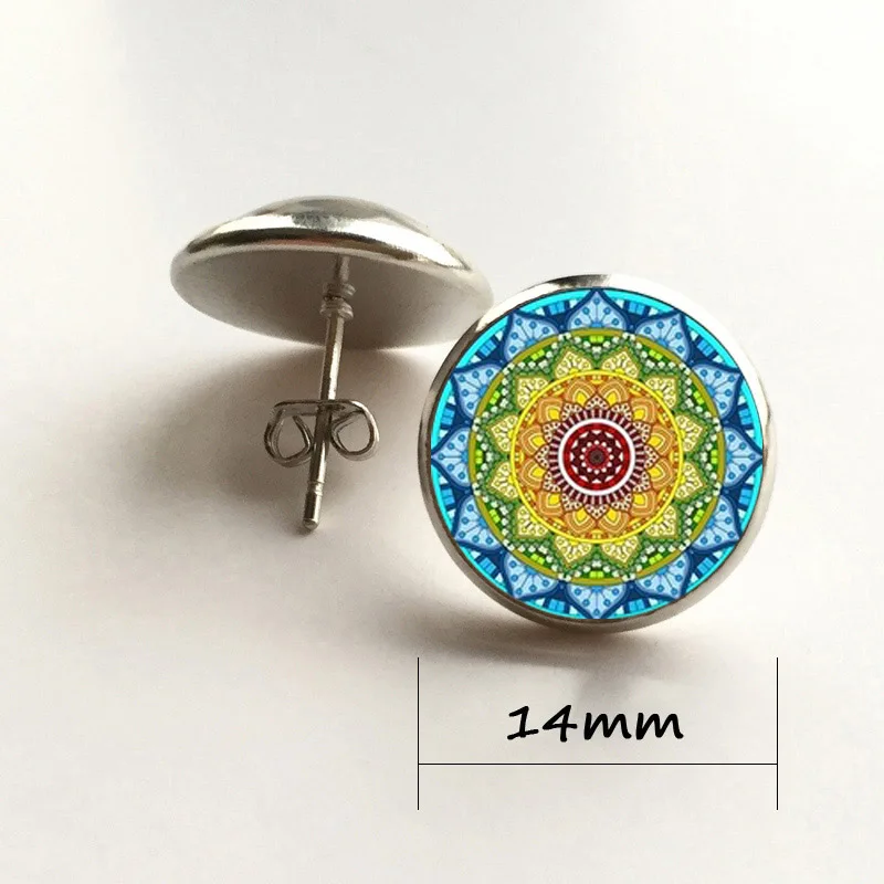 

vintage bohemian style women earrings Sacred geometry mandala art flower budhism charm earrings jewelry