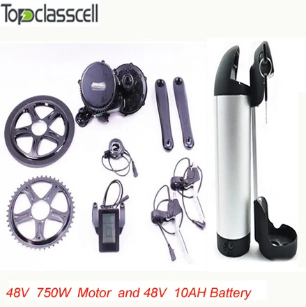 

48V 750W C965 BBS02 8fun /bafang mid crank drive motor ebike kit+48V 10Ah lithium ion Bottle ebike battery