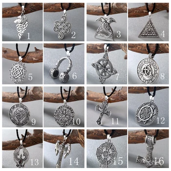 

CHENGXUN Men Jewelry Multiple Punk Necklace Gothic Style Norse Amulet Pendant Necklace Viking Slavic Talisman Jewelry