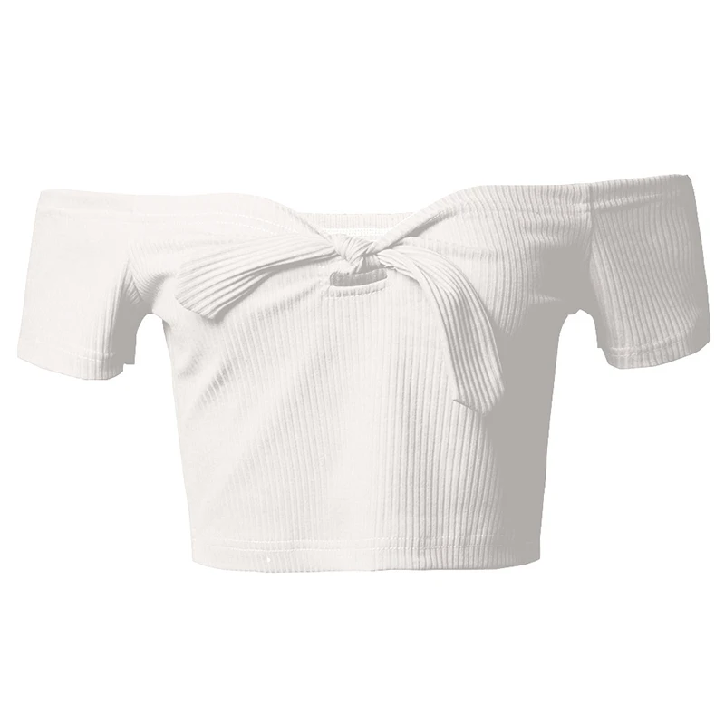 2019 Fashion Sexy Women Short Sleeve T-shirt Ladies Off Shoulder Casual White Red Black Short Shirt Tops Women Summer Crops Tops