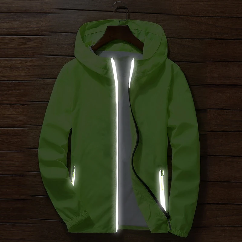 Oversize Men Windproof Cycling Jackets Male Male's Zip Thin Coat 2018 Autumn Sport Outdoor Hooded Waterproof Jackets Sportwear