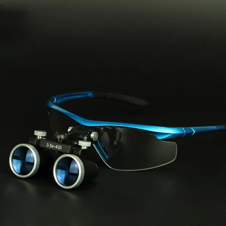 Dental Equipment 3.5X Surgical Medical Blue Dental Loupes Anti fog Lens