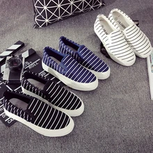 2016 Slip On Platform Flats Women Stripe Breathable Slipony Brand Women’S Shoes Krosovki Platform Female Ladies Slipony Creeper