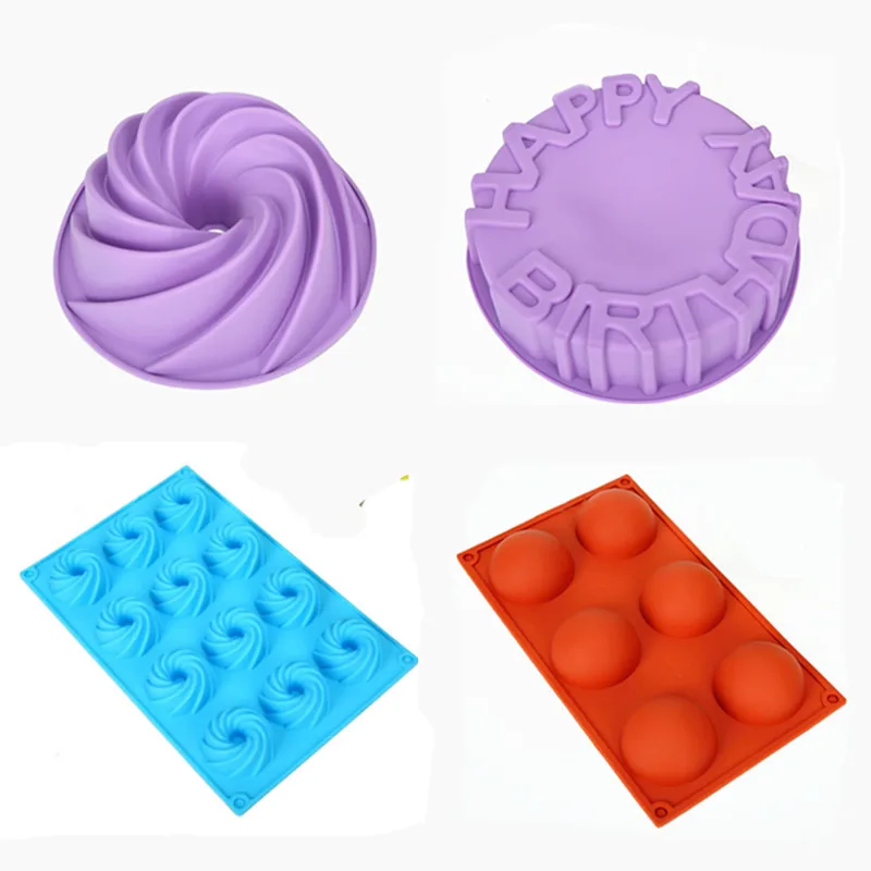 

Multi Pattern Silicone Bakeware Round Shape Baking Pastry Cake Dessert Moulds Muffin Chocolate Tools Chiffon Cake Mold Bake Pan