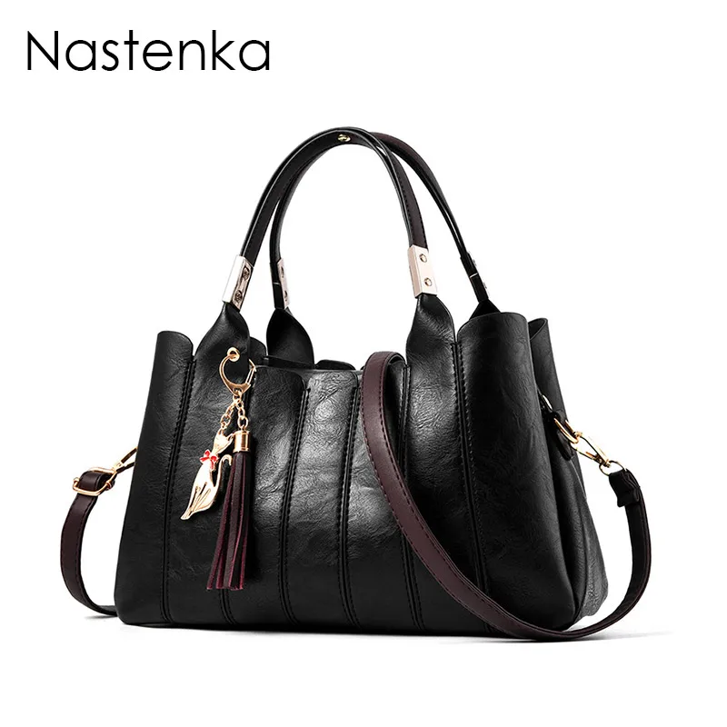 

Nastenka Ladies Luxury Handbags Women Bags Designer High Quality Shoulder Bag Women Vintage Leather Handbag Tote bag Sac Femme
