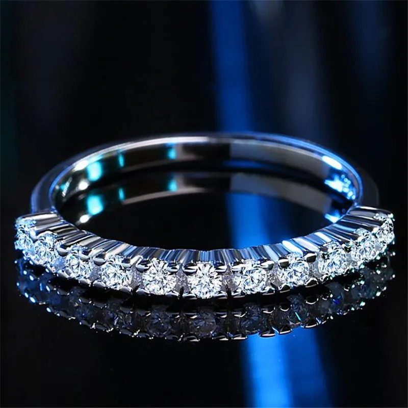ZN Top Quality Classic Wedding Ring Silver Color Ring Austrian Crystals Full Sizes Wholesale