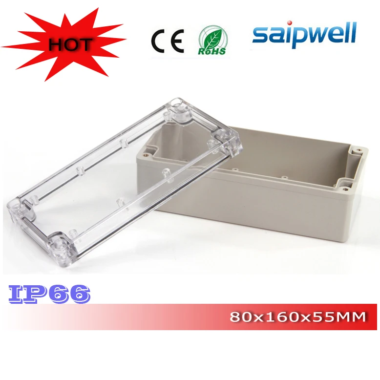 

2015 NEW! Most Popular! IP66 Plastic Enclosure for Electronic with Transparent Cover 80*160*55mm High quality DS-AT-0816-S