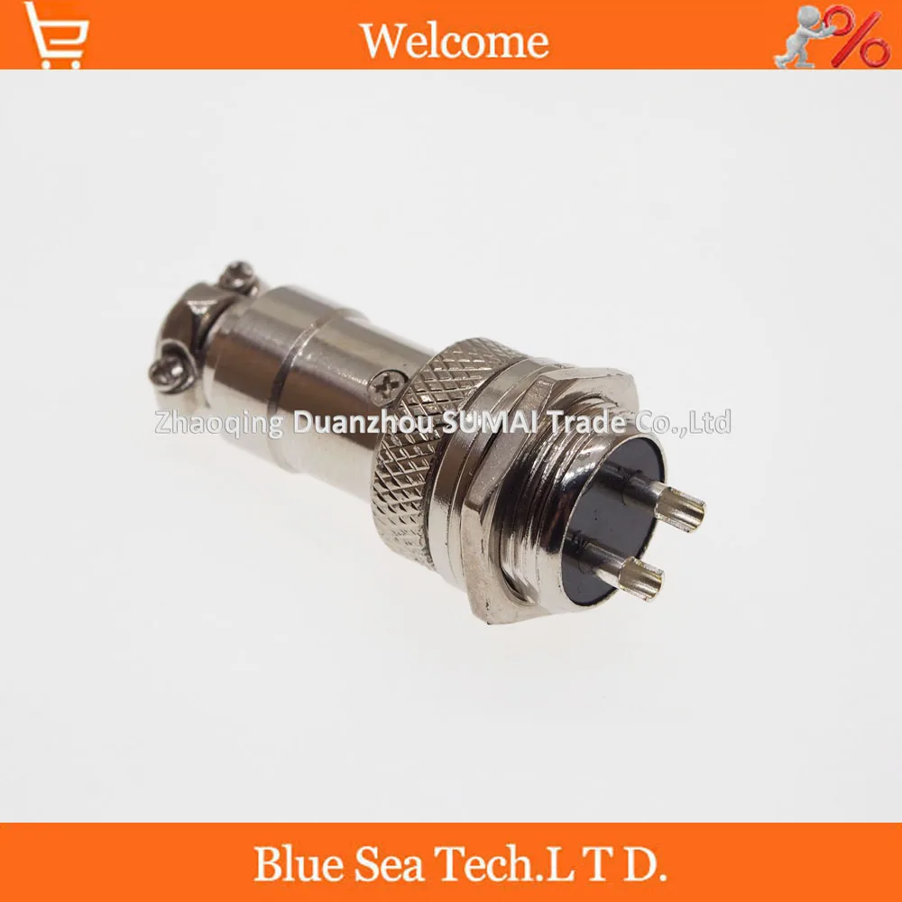 

Free Shipping 5pair=10pcs 2 Pin 16mm Male & Female Wire Panel Connector kit GX16 Socket+Plug for aviation,computer ect.