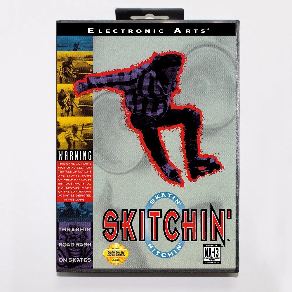 Skitchin' Game Cartridge 16 bit MD Card With Retail Box For Sega Mega Drive Genesis | Электроника