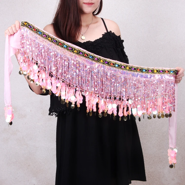 2018 new belly dance waist chain hip towel beginner lengthens widens