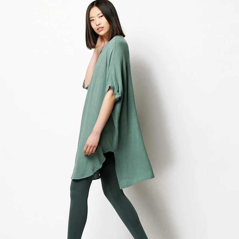 

LYNETTE'S CHINOISERIE Summer Women Ultra Loose Thin Cotton Linen Shirts