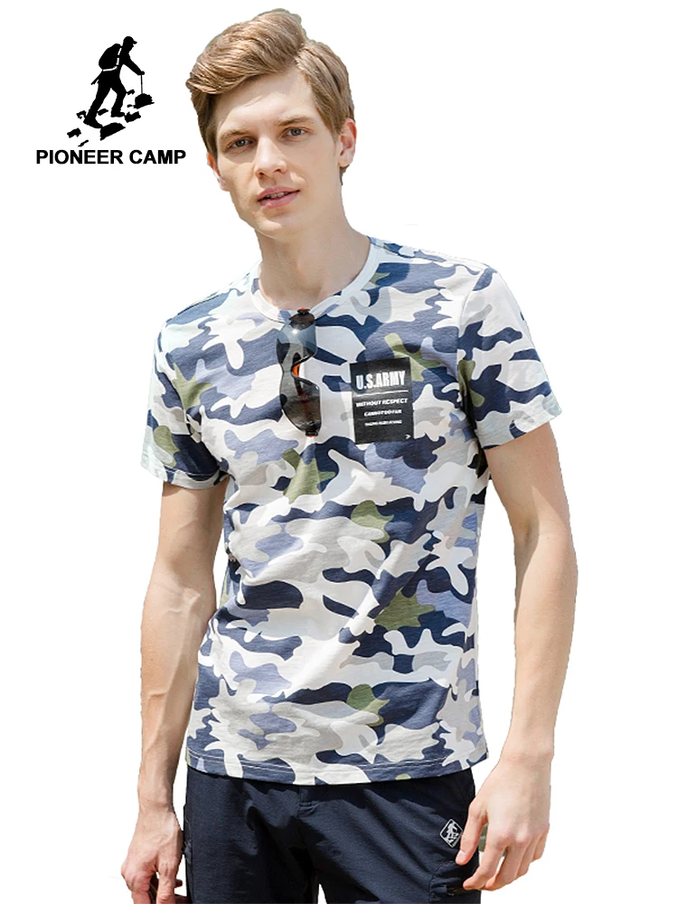 

Pioneer Camp fashion camouflage T-shirt men brand clothing summer short T shirt male top quality stretch casual Tshirt ADT701161