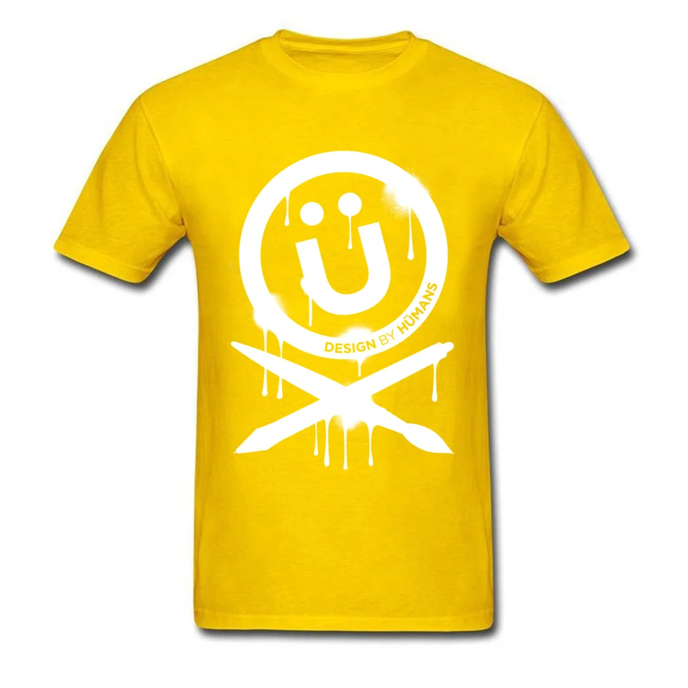 Camisa T Shirt New Arrival O Neck DBH Artist Series Splattered Logo Pure Cotton Young Tops Tees Design Short Sleeve Tops Tees DBH Artist Series Splattered Logo yellow